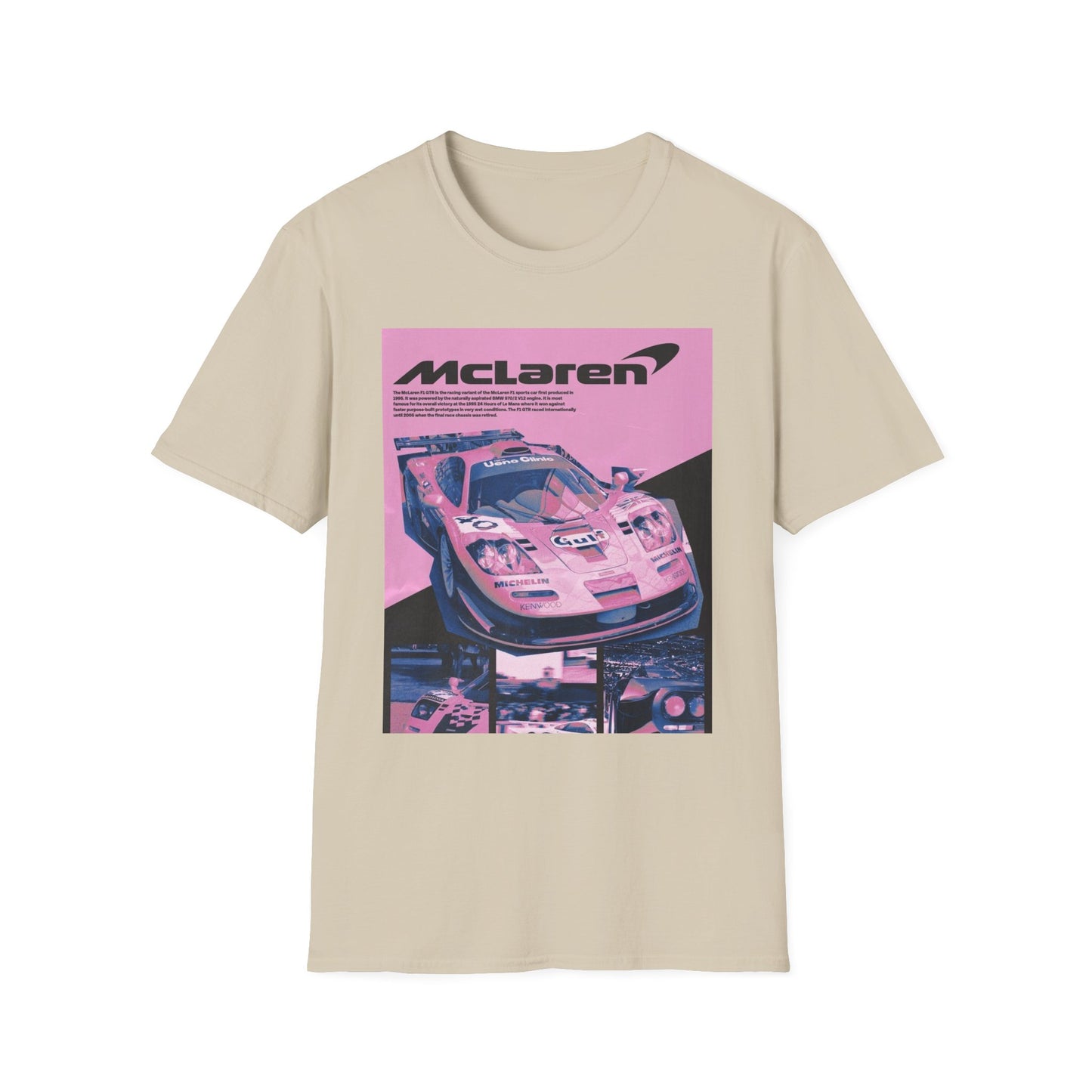 Retro McLaren Racing T-Shirt - Unisex Softstyle Tee for Car Enthusiasts