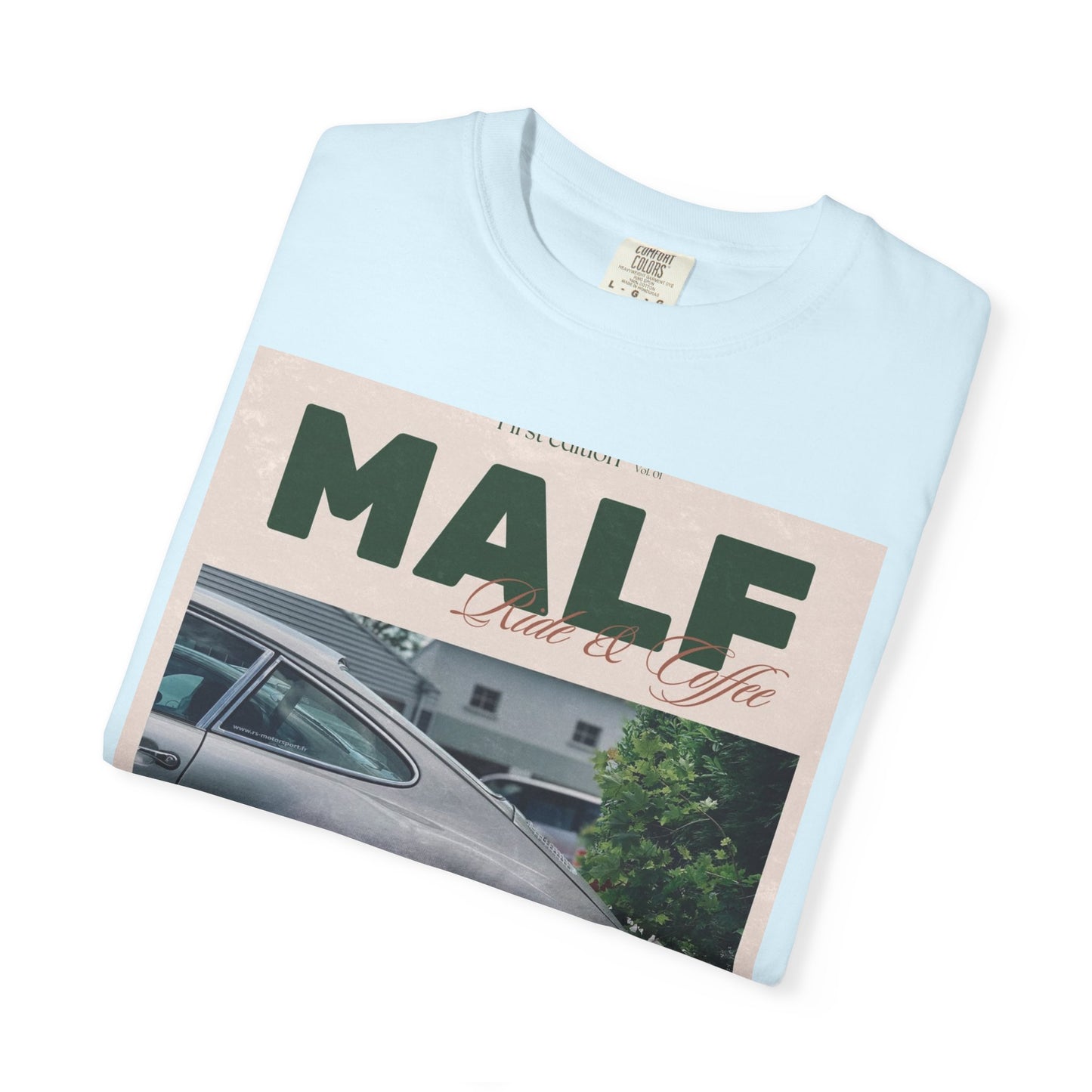Vintage Porsche Photo Tee — "MALF Live to Ride" Graphic T-Shirt