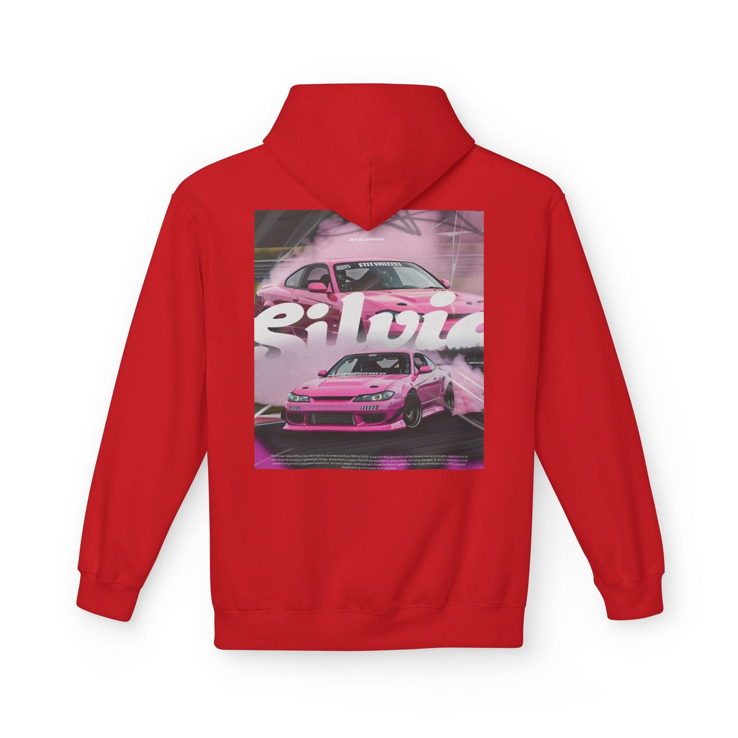 Unisex Fleece Hoodie with Pink Silvia Design - Stylish and Comfortable Streetwear