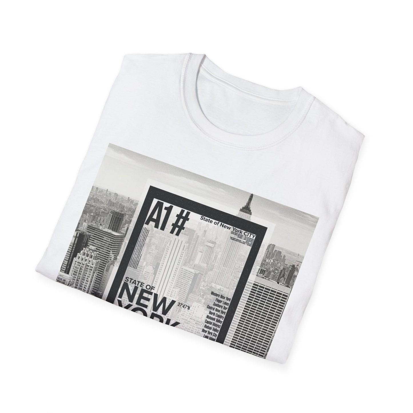 NYC Graphic Unisex Softstyle T-Shirt | Casual Wear, Street Style, Unique Gift, Travel Souvenir, City Life