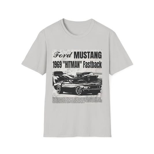Vintage 1969 Ford Mustang 'Hitman' Unisex T-Shirt - Classic Car Enthusiast Apparel