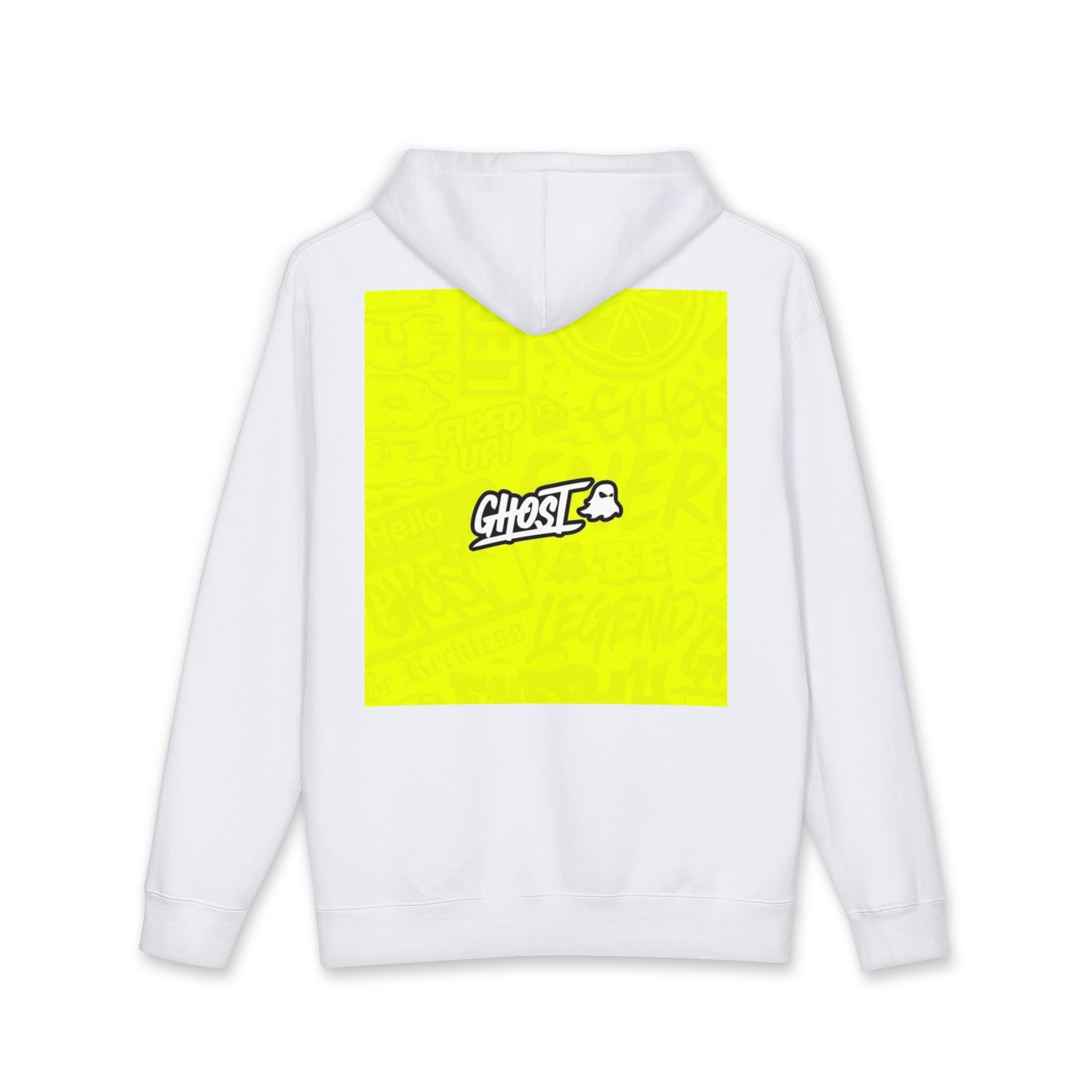 Realist Ghost Hoodie — Neon Yellow Graphic Pullover