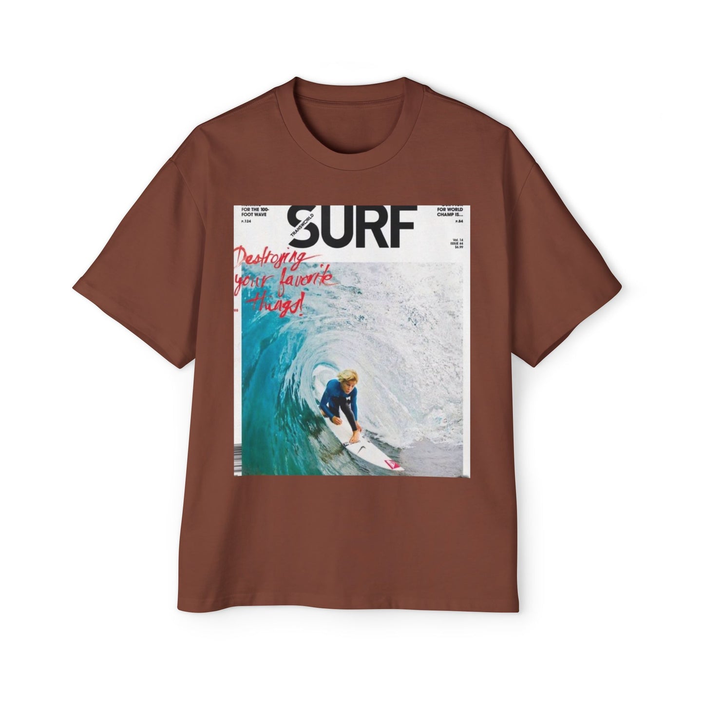 Surf Photo Graphic Tee — "Surf" Wave Rider Men's Oversized T-Shirt