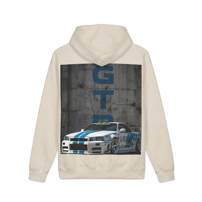 Racing GT-R Graphic Hoodie — Blue Stripe Drift Car Pullover