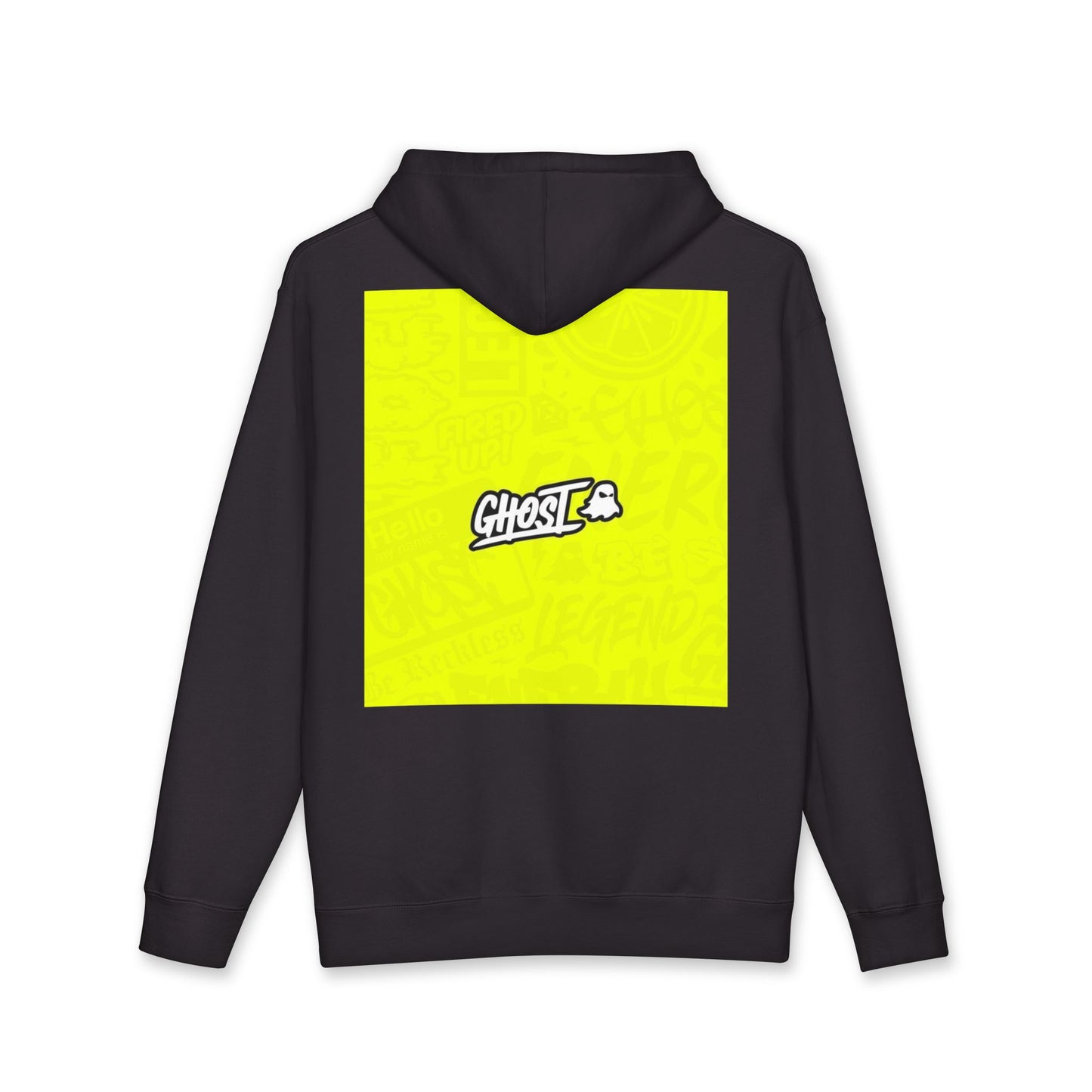 Realist Ghost Hoodie — Neon Yellow Graphic Pullover