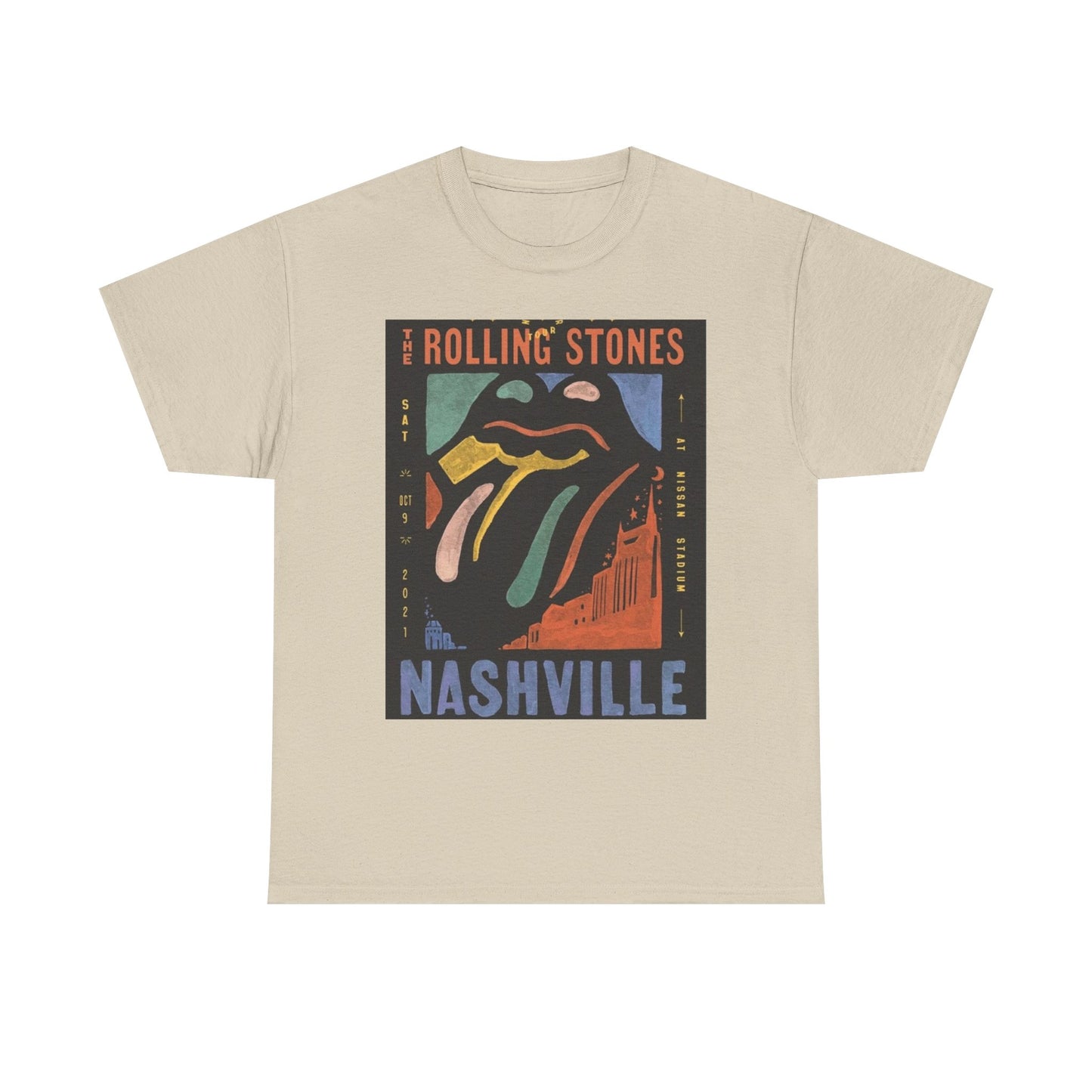 Retro Rolling Stones Nashville Tee, Vintage Band Shirt, Unisex Cotton T-Shirt, Music Lover Gift, Concert Attire, Festival Wear
