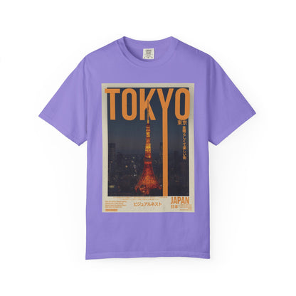 Tokyo Nightscape Graphic T-Shirt — Vintage Japan Tower Travel Poster Tee
