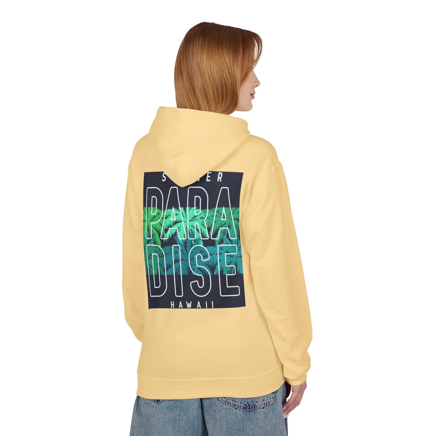 Summer Paradise Fleece Hoodie, Relaxed Beachwear, Hawaii Gift, Unisex Sweatshirt, Vacation Attire, Casual Outfit