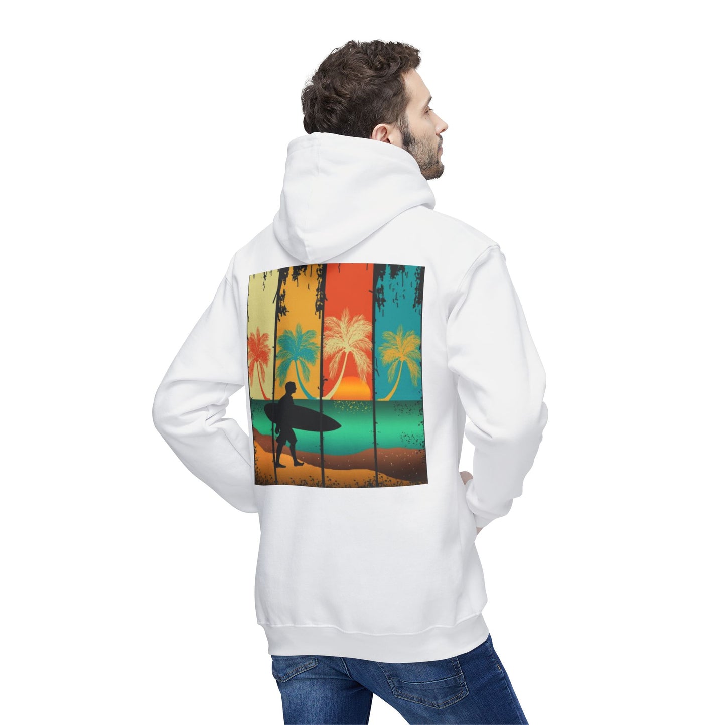 Vintage Surf Paradise Unisex Hooded Sweatshirt