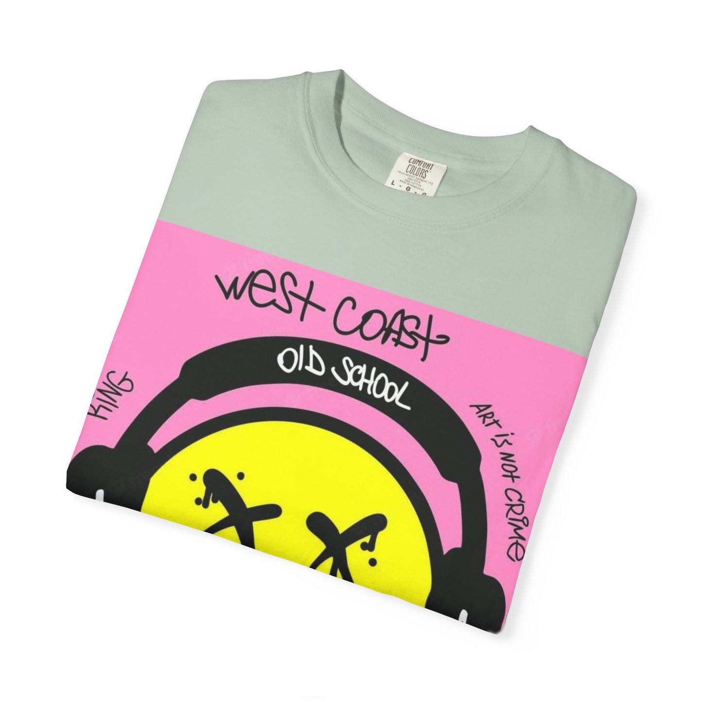 Retro Street Art T-Shirt - West Coast Vibe with Smiley Design