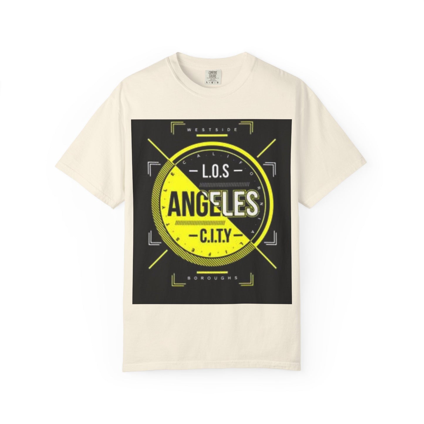 Unisex Garment-Dyed T-Shirt with Automotive Wheel Design