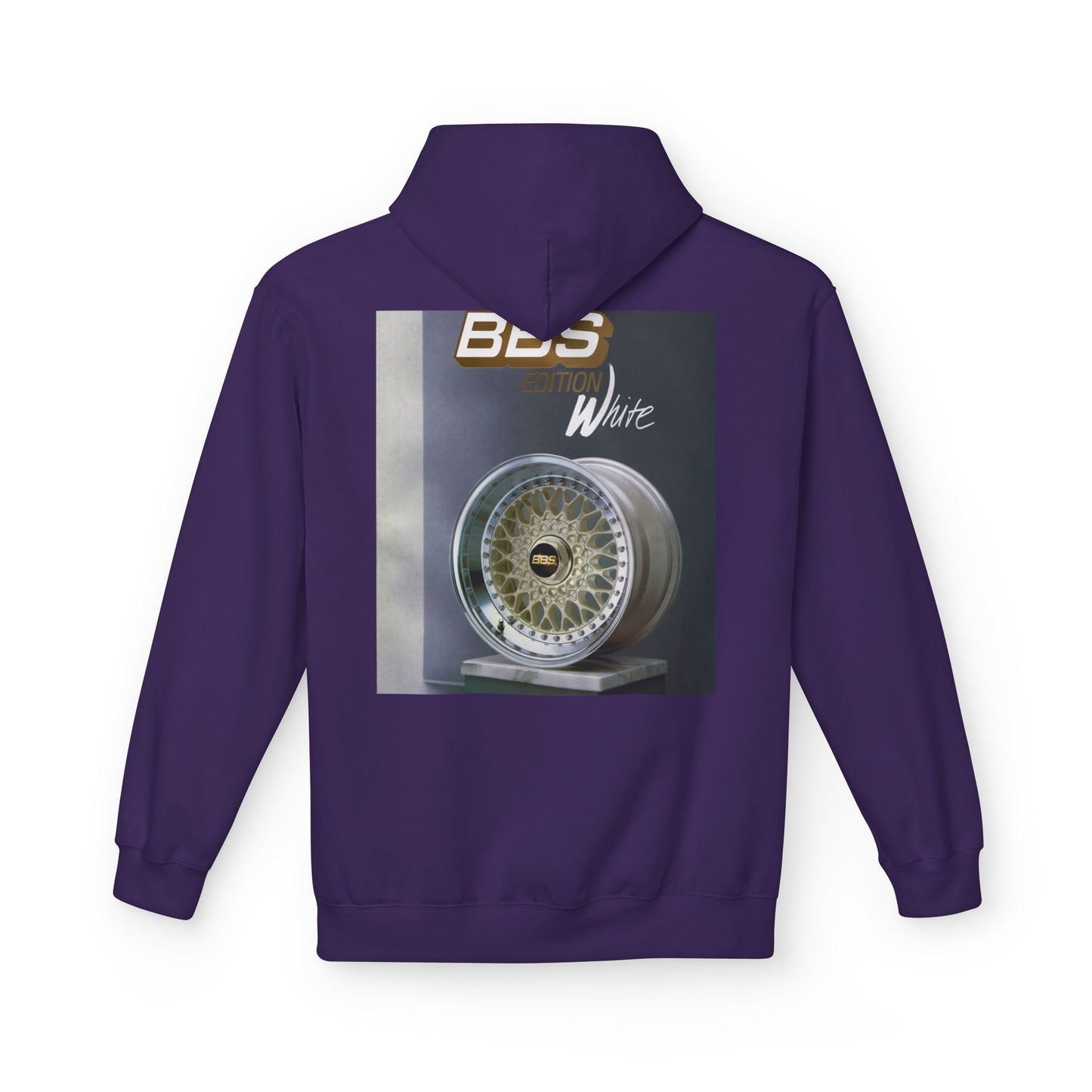 BBS Edition White Hoodie | Unisex Softstyle Fleece + Trendy Car Enthusiast Design