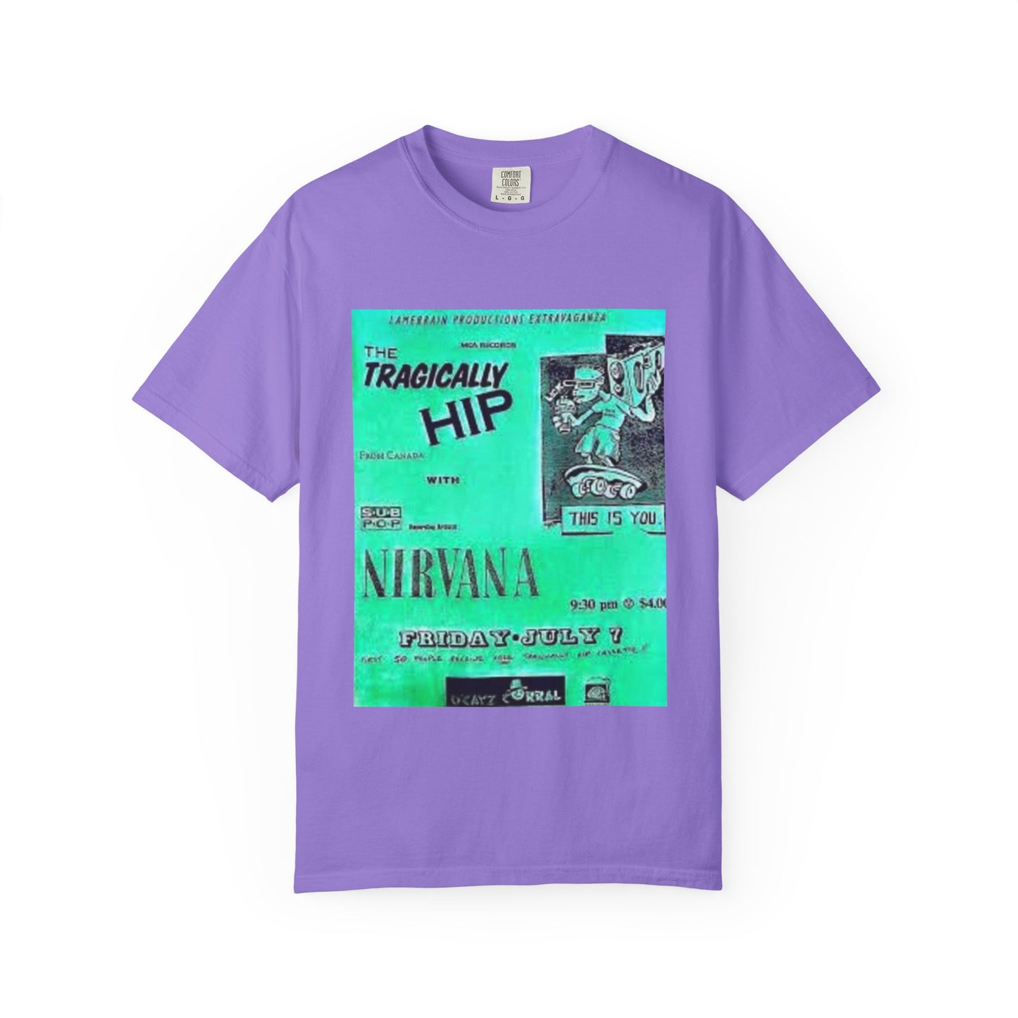 Retro Band Graphic T-Shirt - Nirvana & Tragically Hip Design