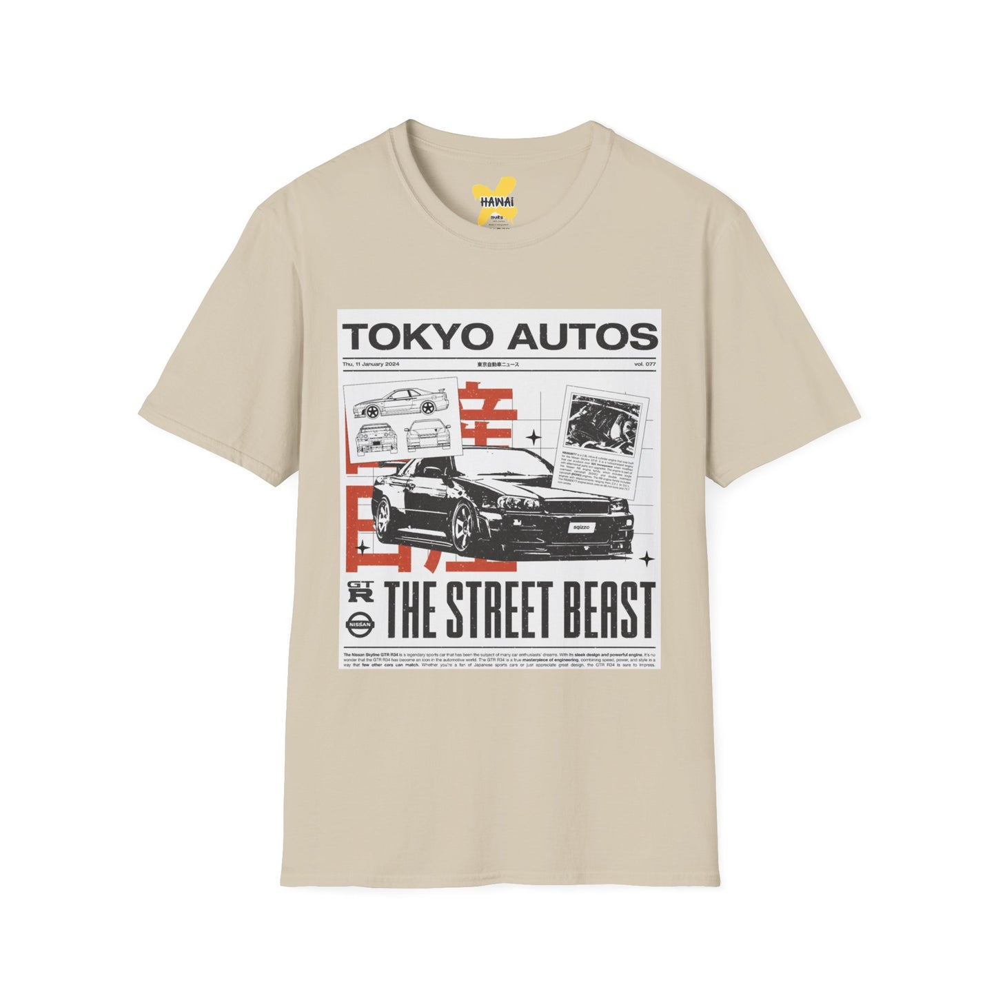 Tokyo Autos Street Beast T-Shirt, Unisex Graphic Tee, Car Enthusiast Gift, Casual Streetwear, Automotive Fashion, Birthday Gift