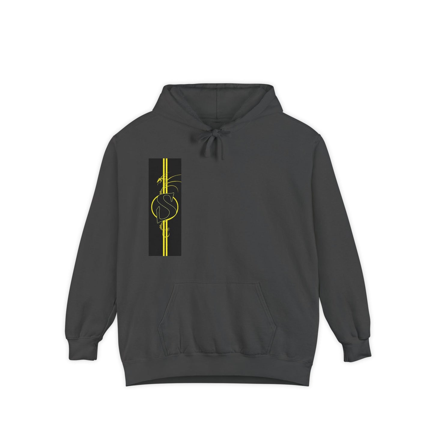 Volleyball Stripe Hoodie — Retro Yellow & Black Volleyball Design