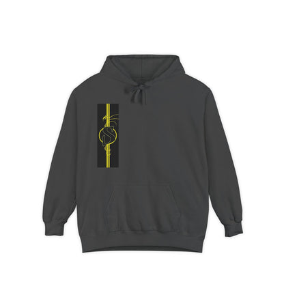 Volleyball Stripe Hoodie — Retro Yellow & Black Volleyball Design