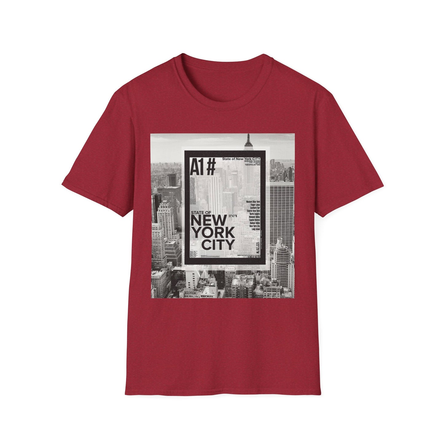 NYC Graphic Unisex Softstyle T-Shirt | Casual Wear, Street Style, Unique Gift, Travel Souvenir, City Life