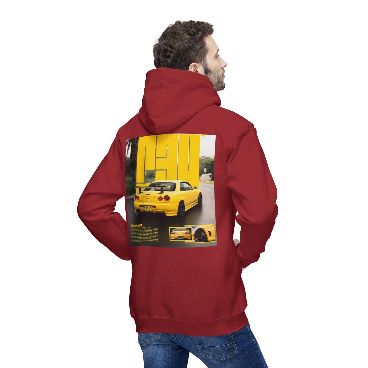 Unisex Hooded Sweatshirt - Retro Car Graphic - Made in the USA