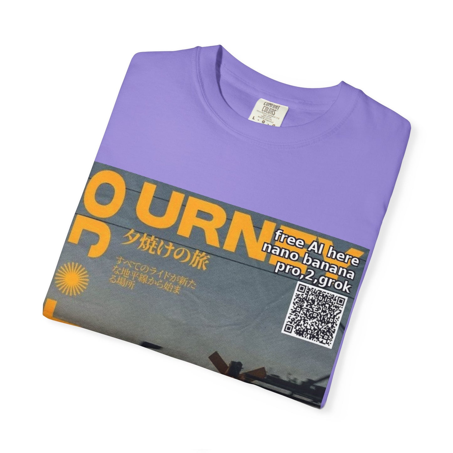 Sunset Train Graphic T-Shirt — Japanese Retro Transit Poster Tee
