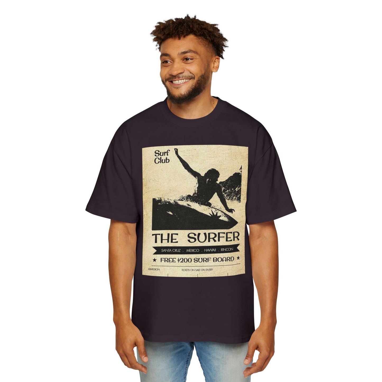 The Surfer Vintage Surf Club Tee — Men's Oversized Surf Graphic T-Shirt