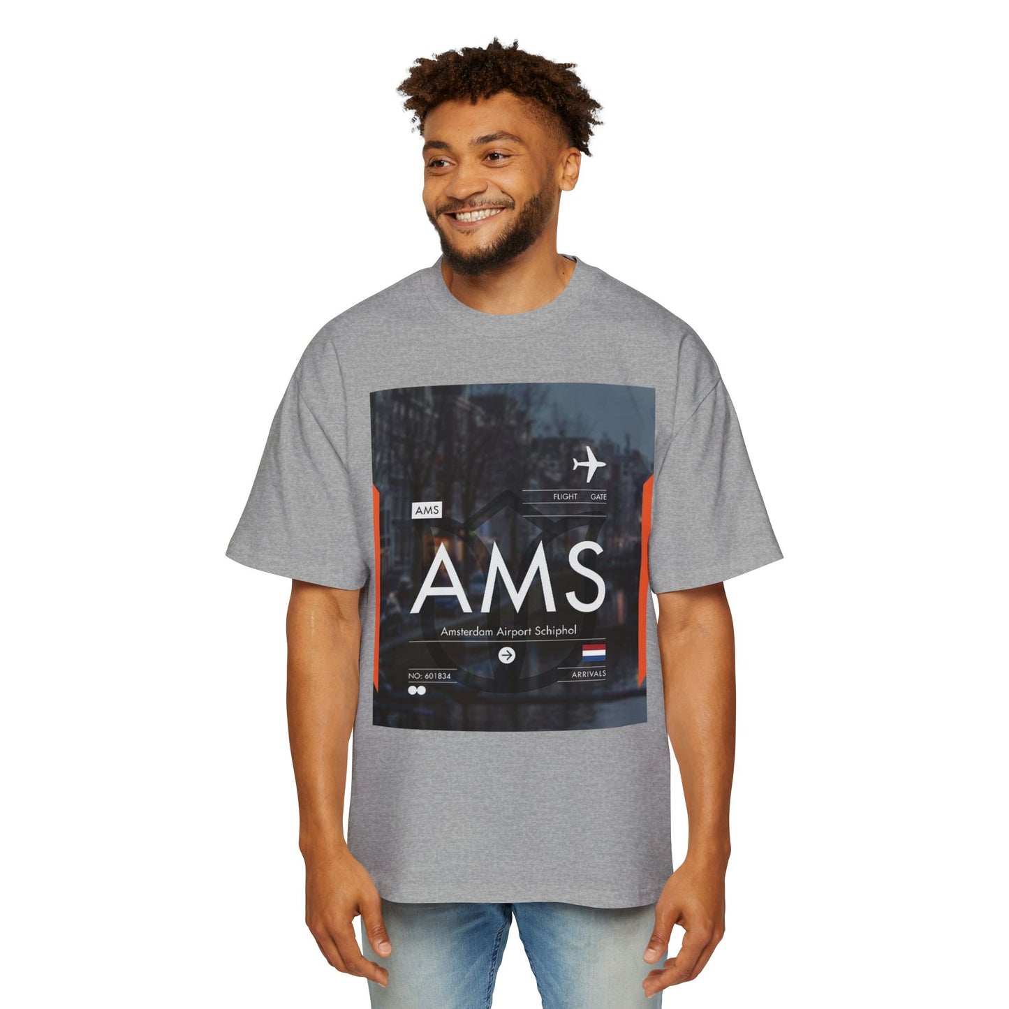 AMS Amsterdam Airport Tee — Travel-Inspired Graphic T-Shirt