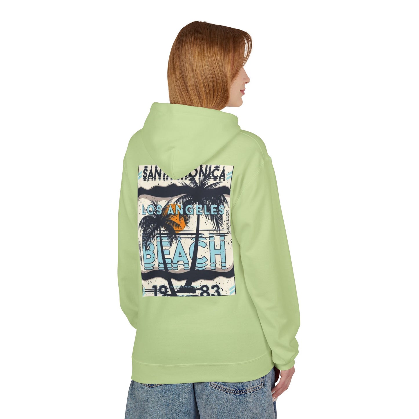 Santa Monica Beach Vintage Fleece Hoodie - Unisex, Cozy Casual Wear, Perfect for Beach Lovers, Summer Vibes, Travel Souvenir, Birthday Gift