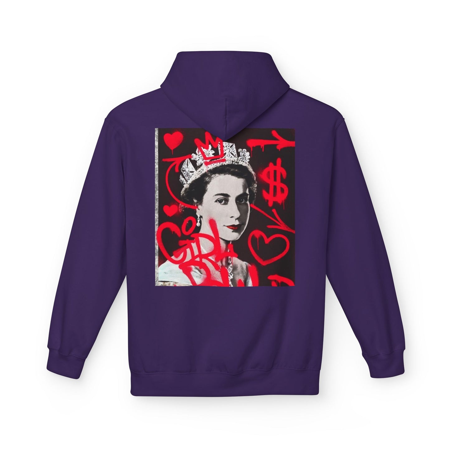Queen Inspired Graphic Fleece Hoodie - Unisex Midweight, Cozy Apparel for Art Lovers