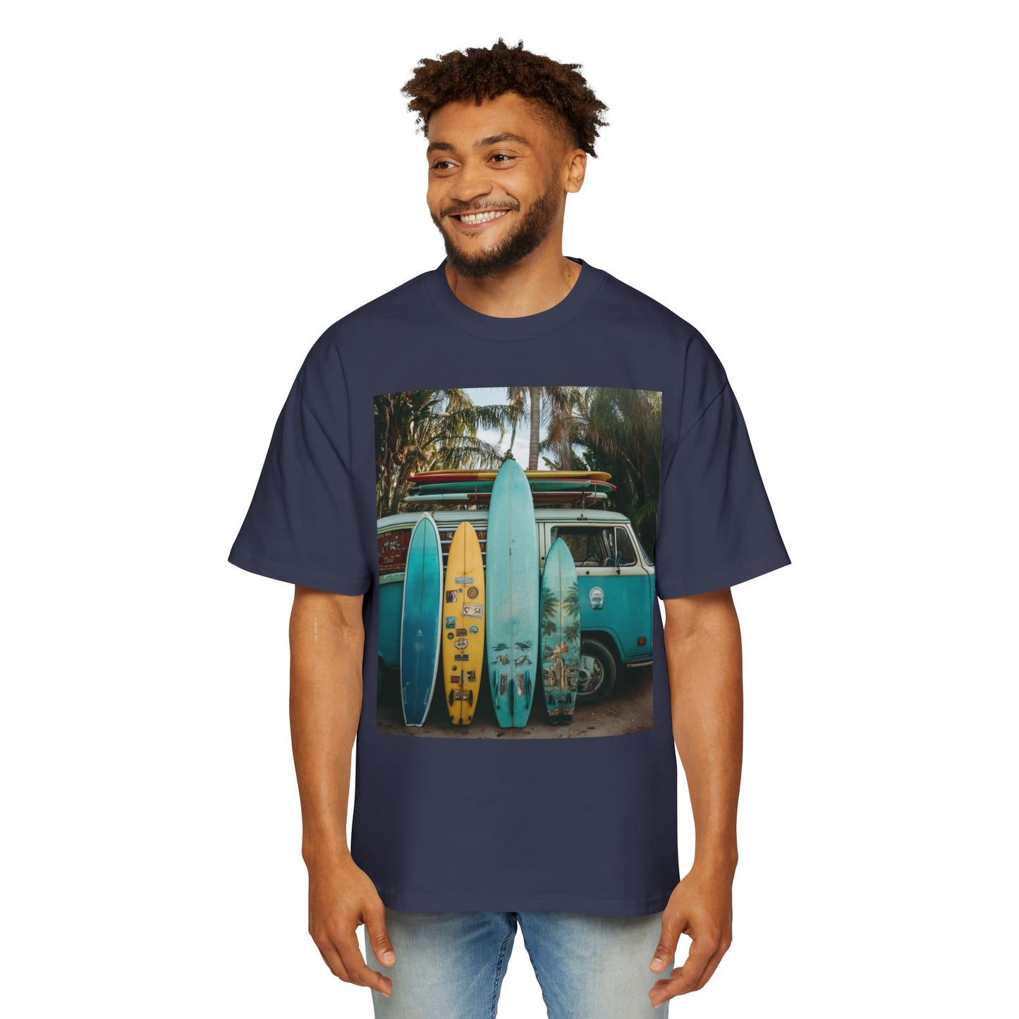 Surf Van Photo T‑Shirt — Vintage Surfboard Beach Tee