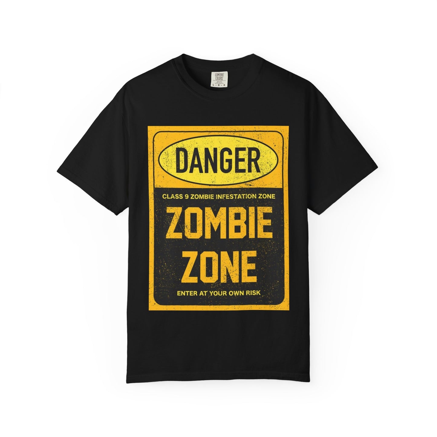 Zombie Zone T-Shirt - Unisex Danger Graphic Tee for Halloween & Horror Fans