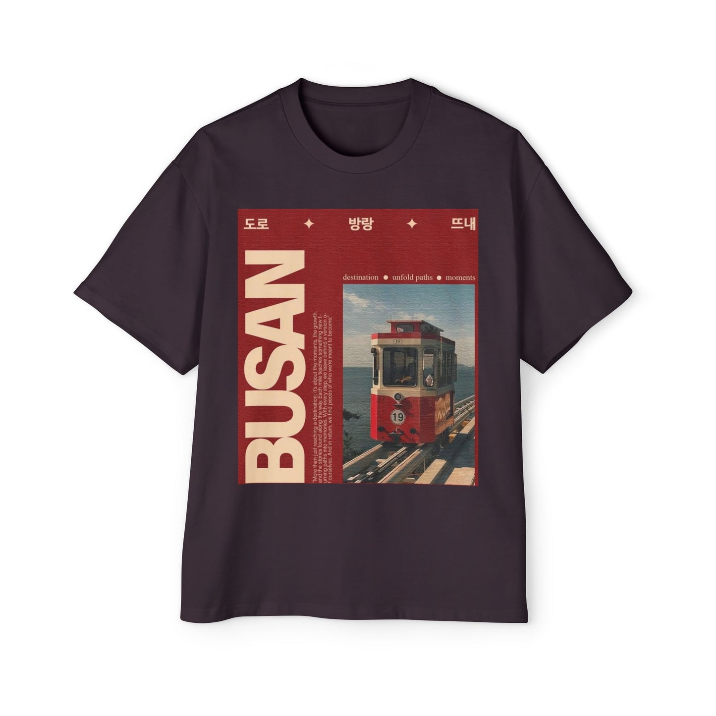 Busan Tram Retro Graphic Tee — Vintage Korea Travel T‑Shirt