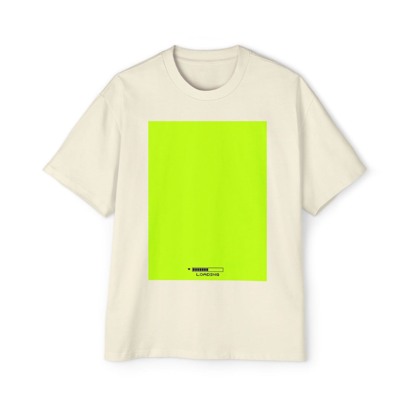 Oversized Tee — Neon Green Minimal Graphic "SUMMER LOVEDAY"