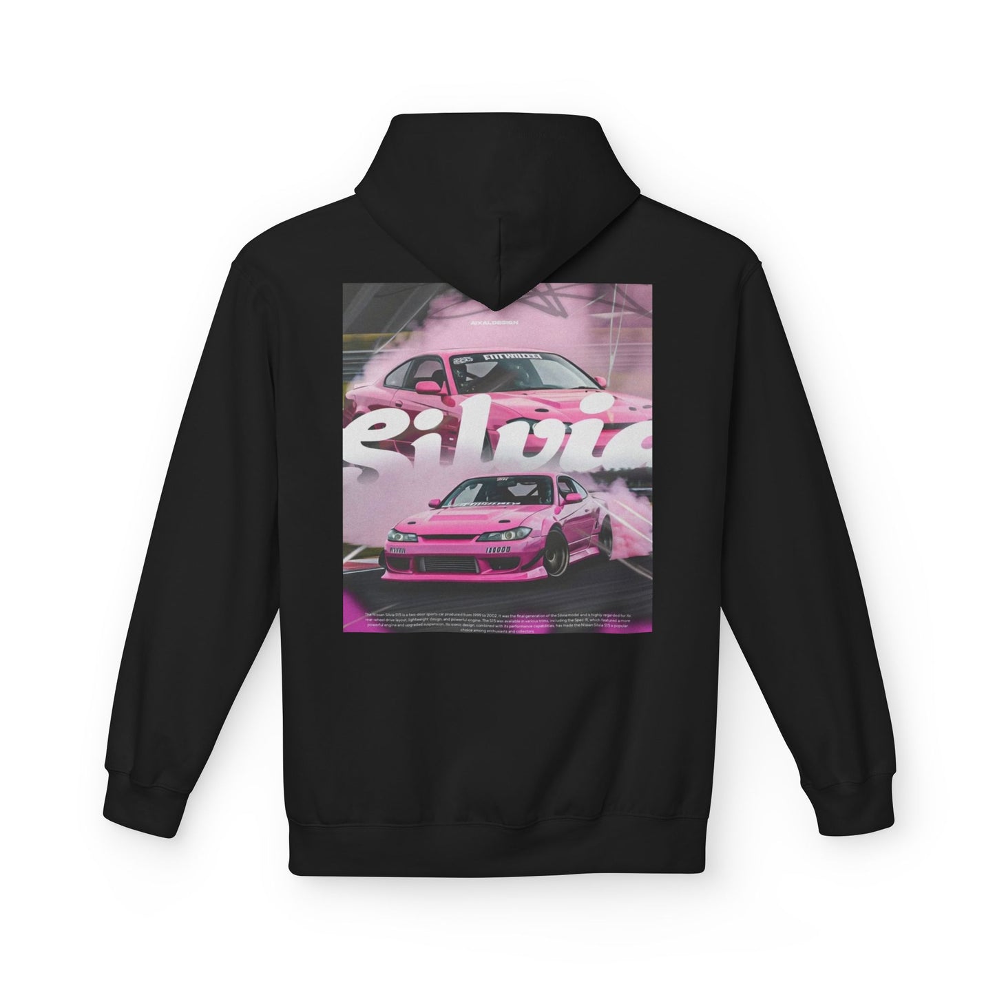 Unisex Fleece Hoodie with Pink Silvia Design - Stylish and Comfortable Streetwear