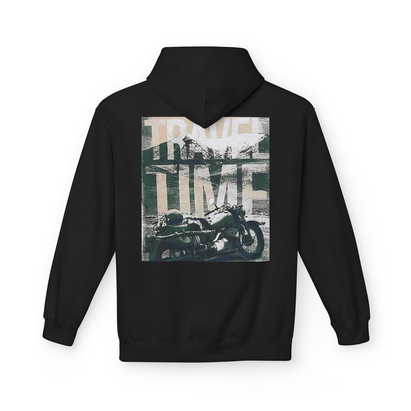 Travel Time Motorcycle Hoodie — Vintage Road Trip Graphic Hoodie
