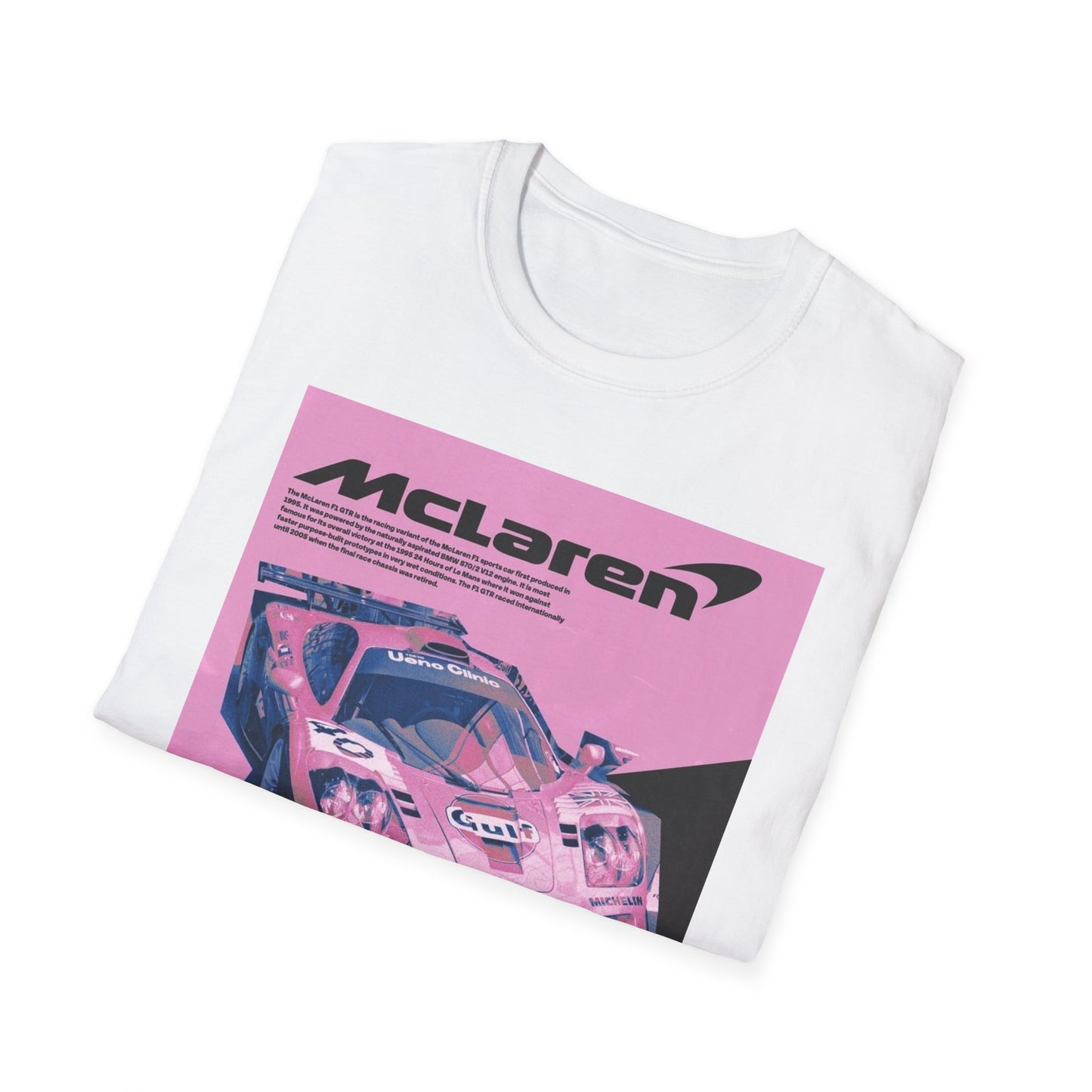 Retro McLaren Racing T-Shirt - Unisex Softstyle Tee for Car Enthusiasts