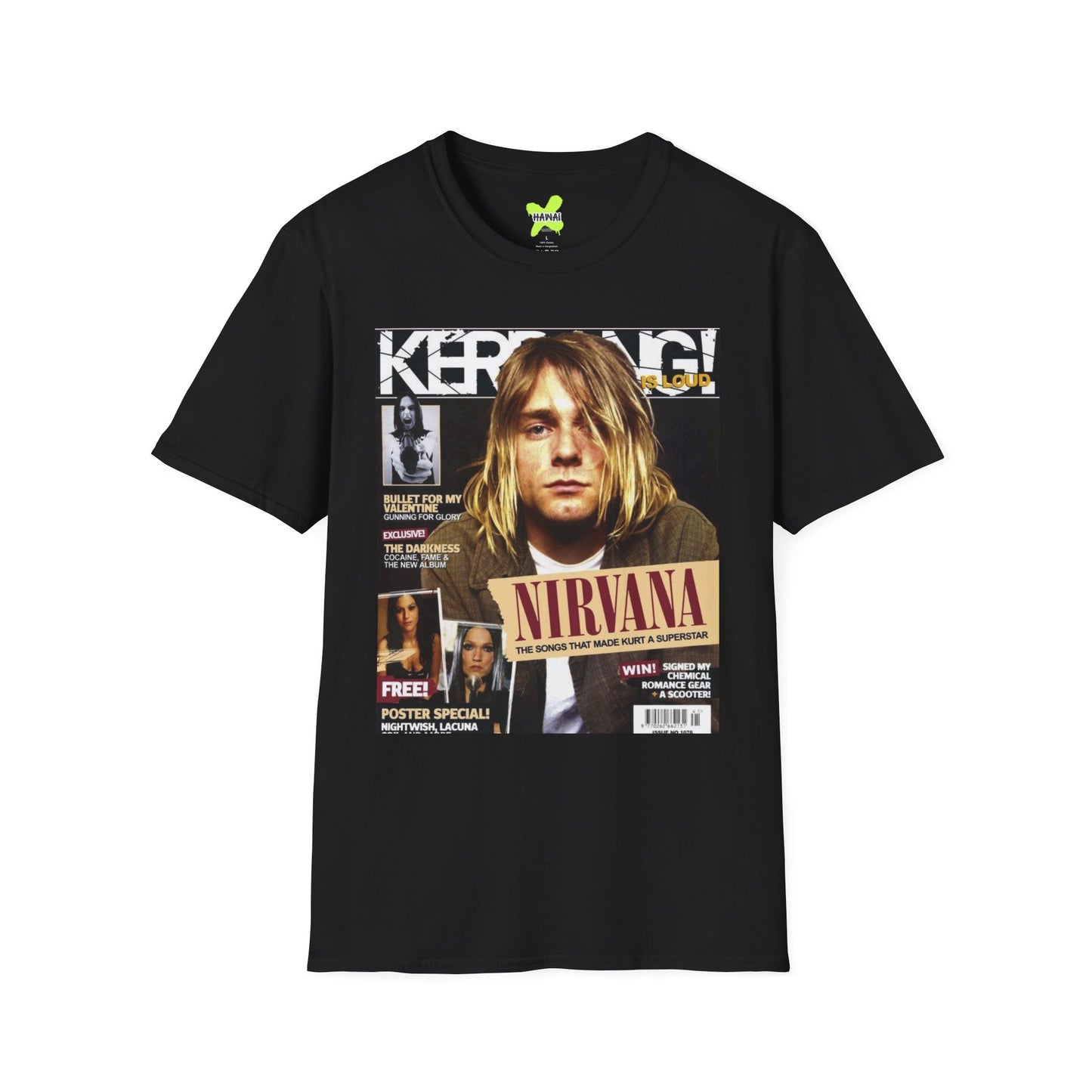 Retro Nirvana Unisex Softstyle T-Shirt - Vintage Magazine Design