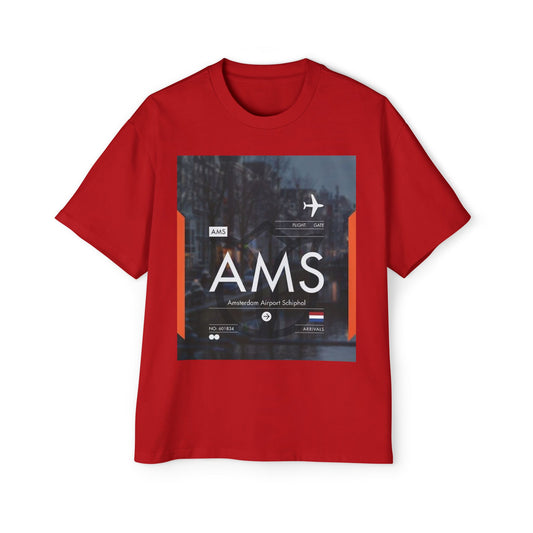 AMS Amsterdam Airport Tee — Travel-Inspired Graphic T-Shirt