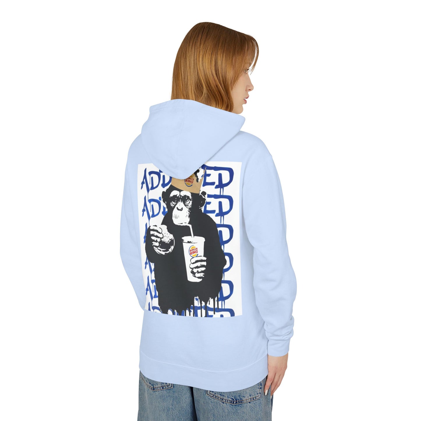 Unisex Lightweight Hooded Sweatshirt - Fun Monkey Design