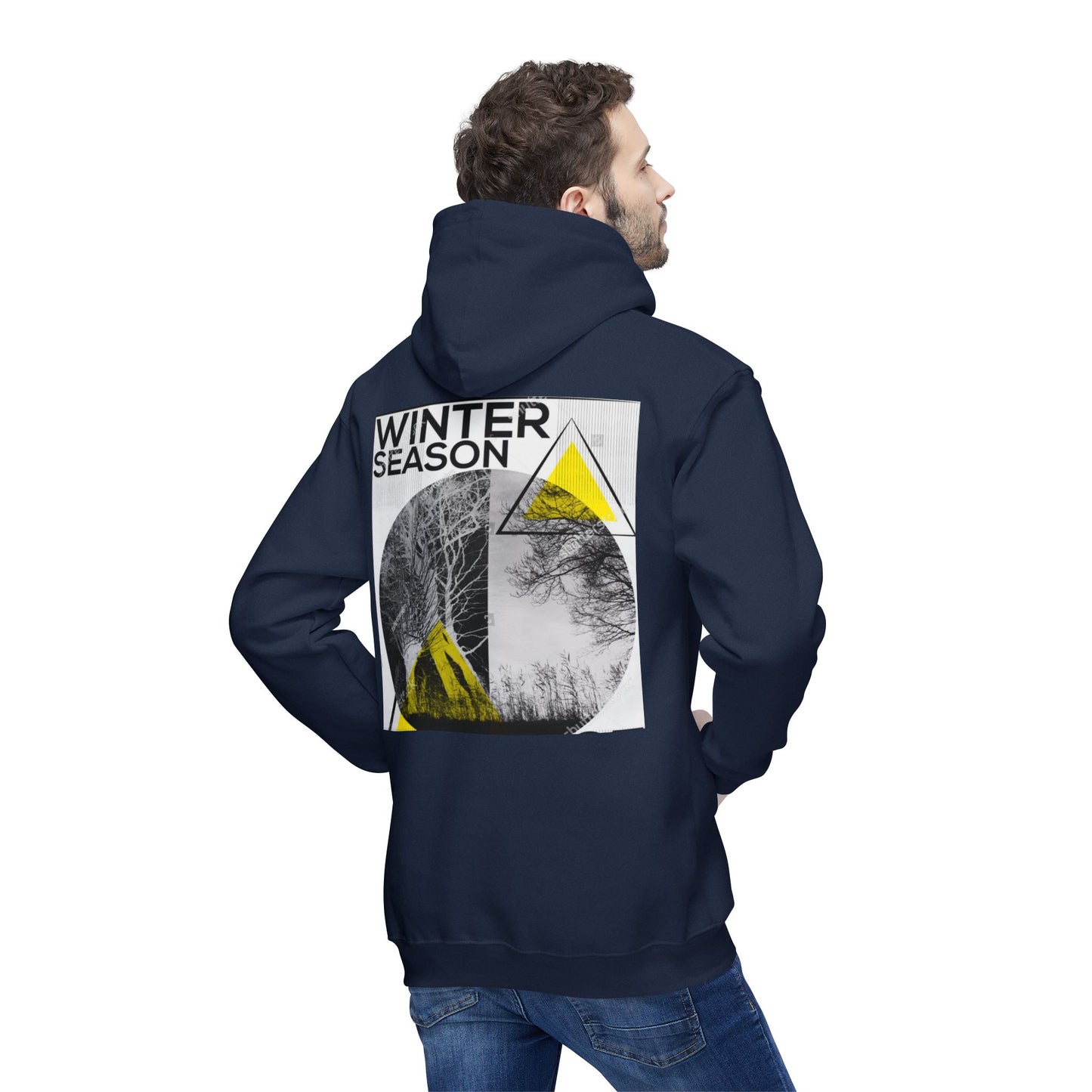 Winter Season Unisex Hoodie, Cozy Sweatshirt for Cold Weather, Holiday Gift, Layering, Casual Wear, Graphic Design