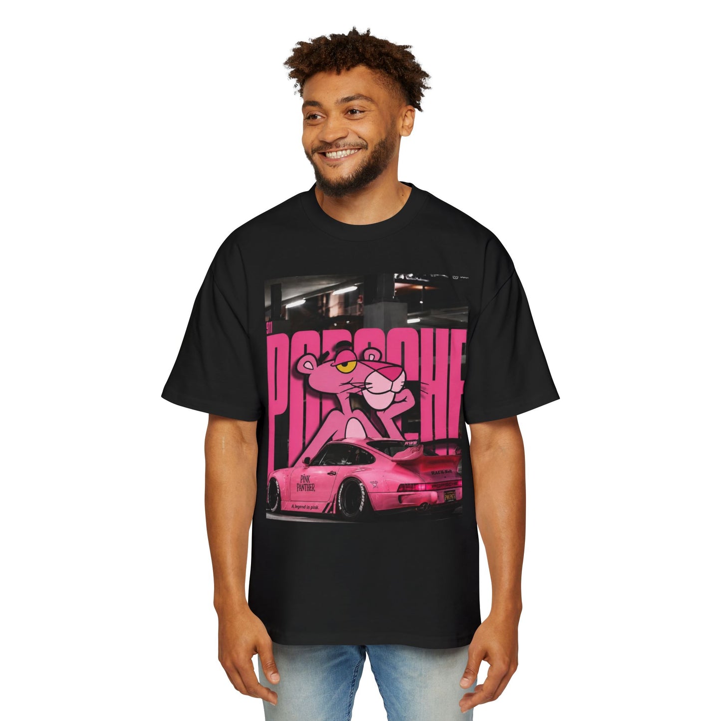 Pink Panther Streetwear Tee — Retro Racing Graphic Shirt