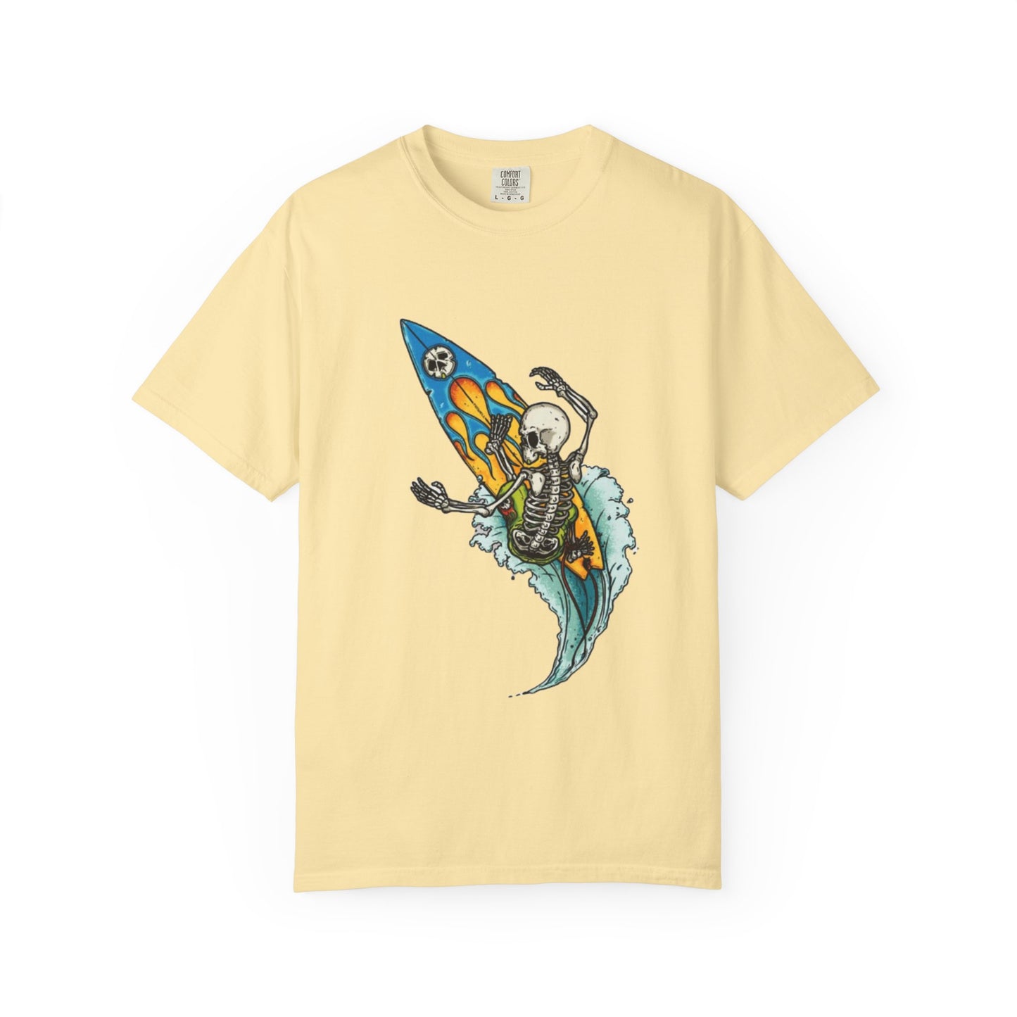 Surfing Skeleton Unisex T-shirt | Graphic Tee, Vintage Style, Beachwear, Gift for Surfers, Fun Summer Look