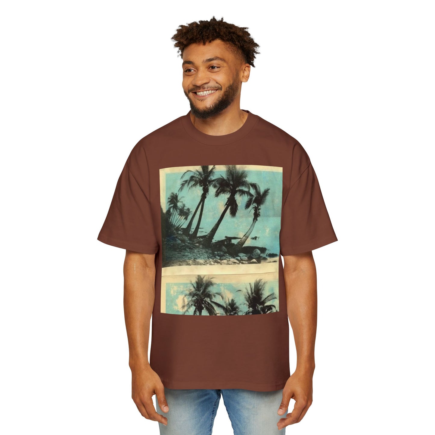 T-Shirt — Vintage Palm Beach Graphic Tee (Retro Tropical Sunset)