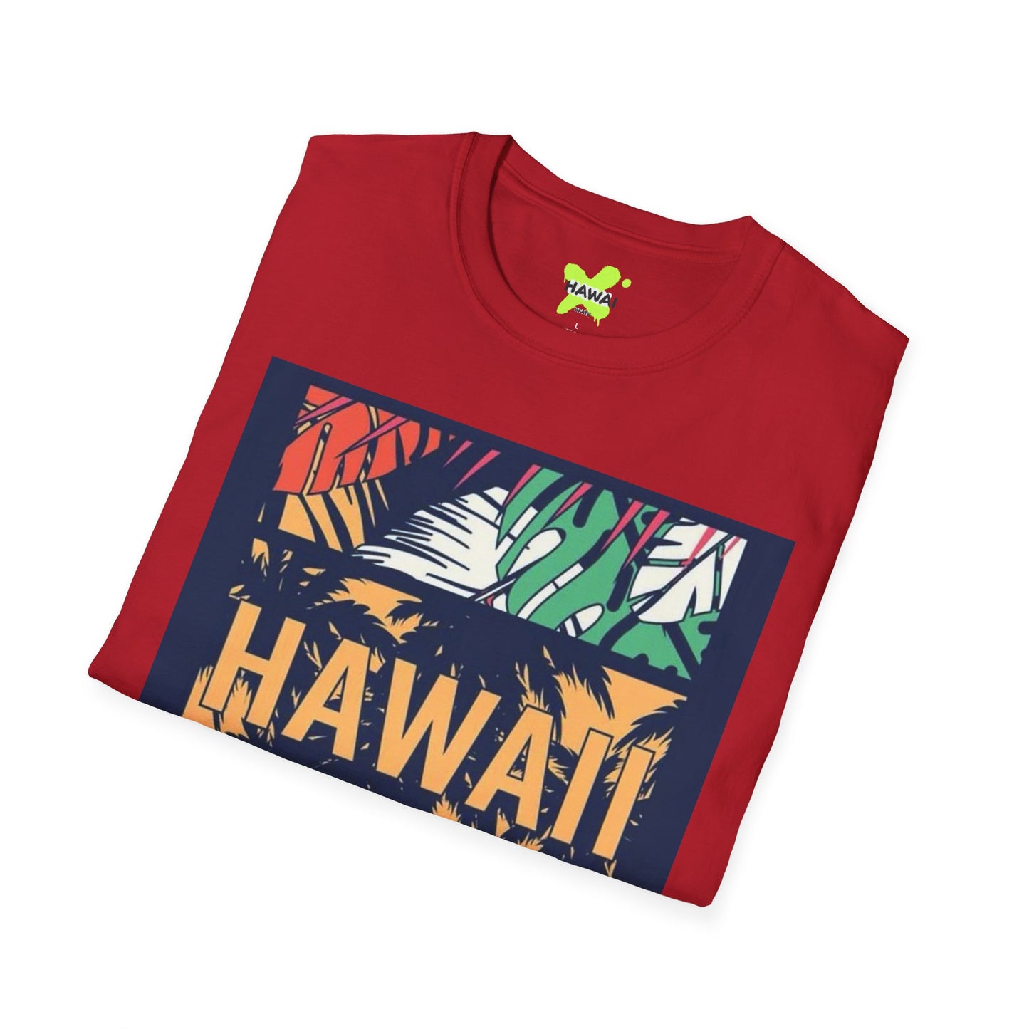 Hawaii Themed Unisex Softstyle T-Shirt | Tropical Vibes Tee