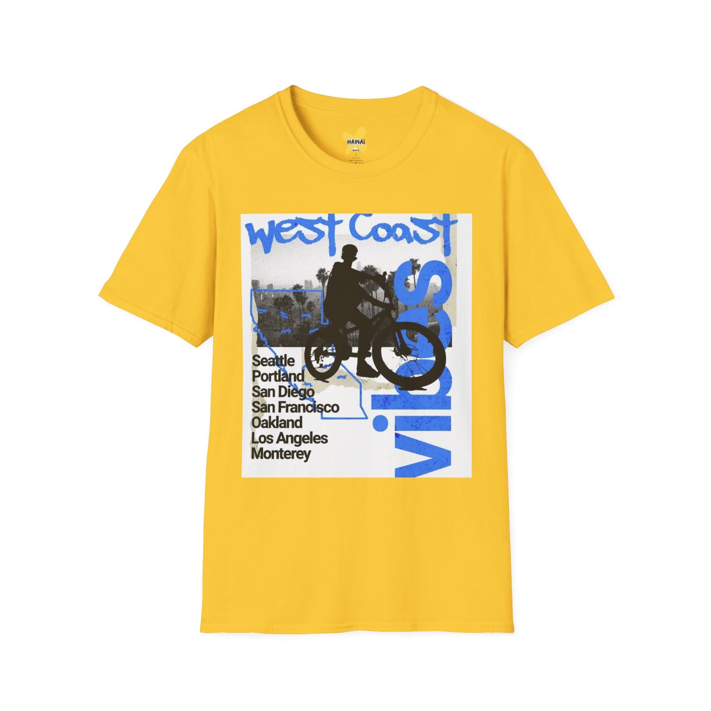 Vintage West Coast Graphic T-Shirt, Casual Tee, Summer Top, Gift for Travelers, Coastal Vibes Wear, Beach Day Shirt