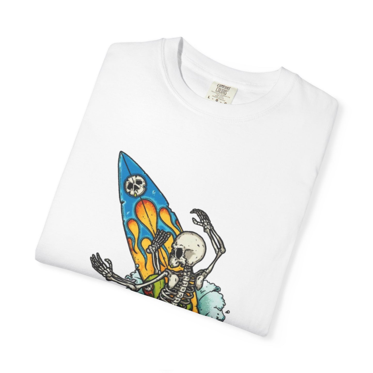 Surfing Skeleton Unisex T-shirt | Graphic Tee, Vintage Style, Beachwear, Gift for Surfers, Fun Summer Look