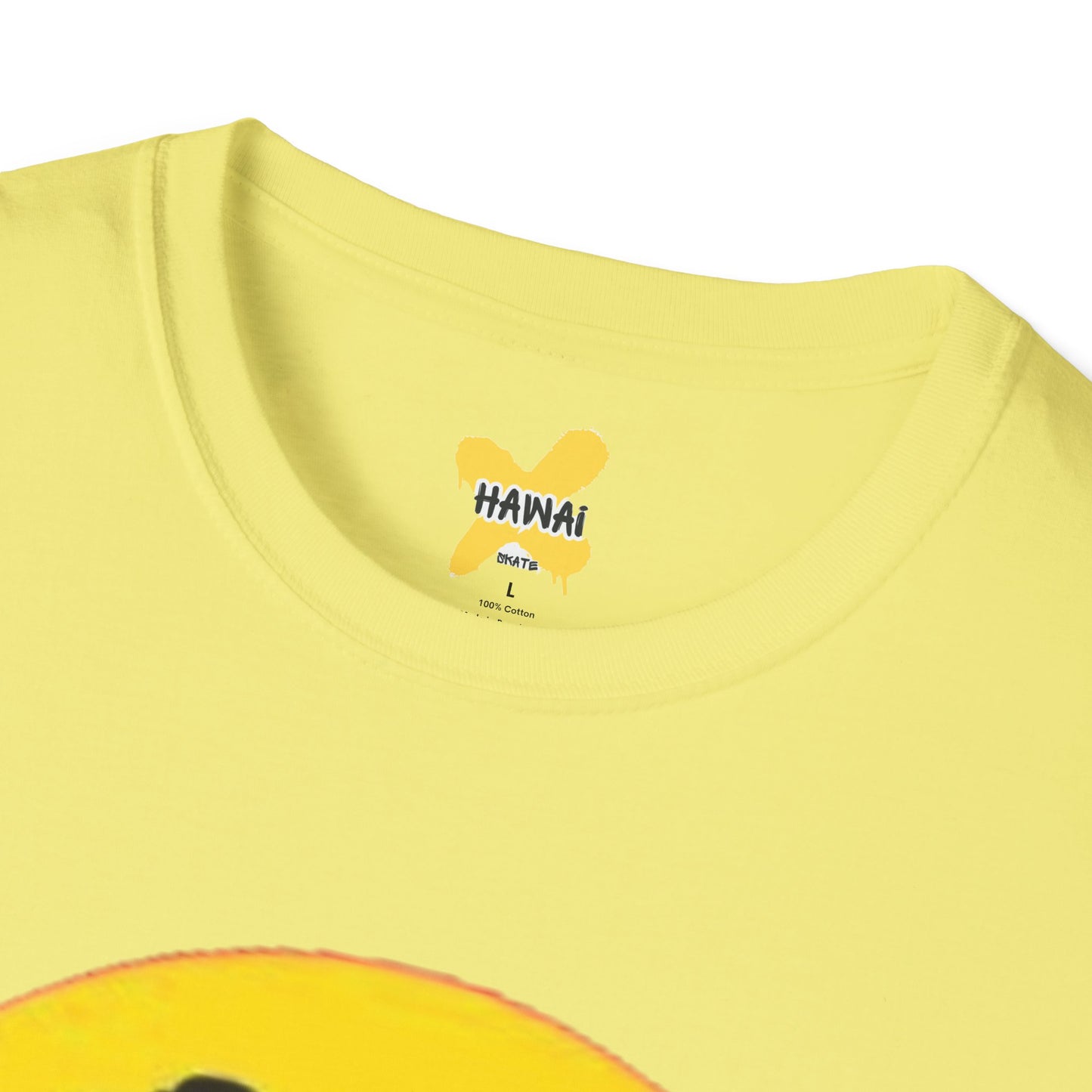 Happy Vibes Unisex Softstyle T-Shirt - Smiley Face with Headphones