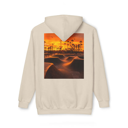 Unisex Hooded Sweatshirt with Sunset Skate Park Design - Perfect for Casual Style & Outdoor Activities