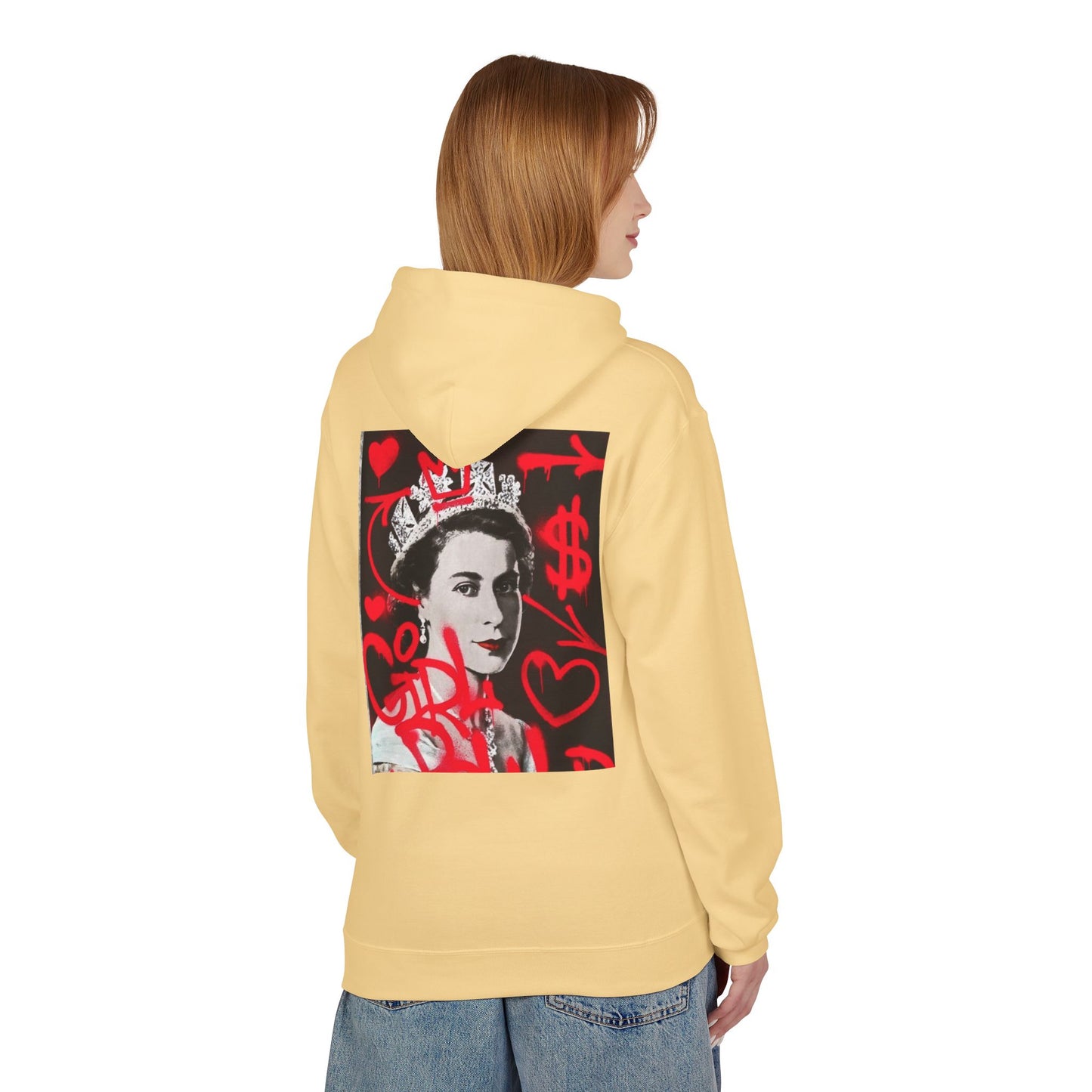 Queen Inspired Graphic Fleece Hoodie - Unisex Midweight, Cozy Apparel for Art Lovers