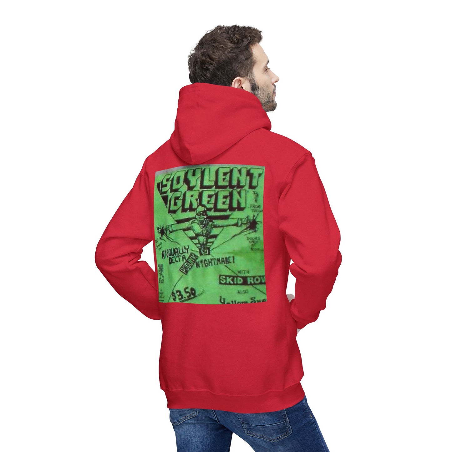 Retro Graphic Unisex Hooded Sweatshirt - 'Solvent Green' Design