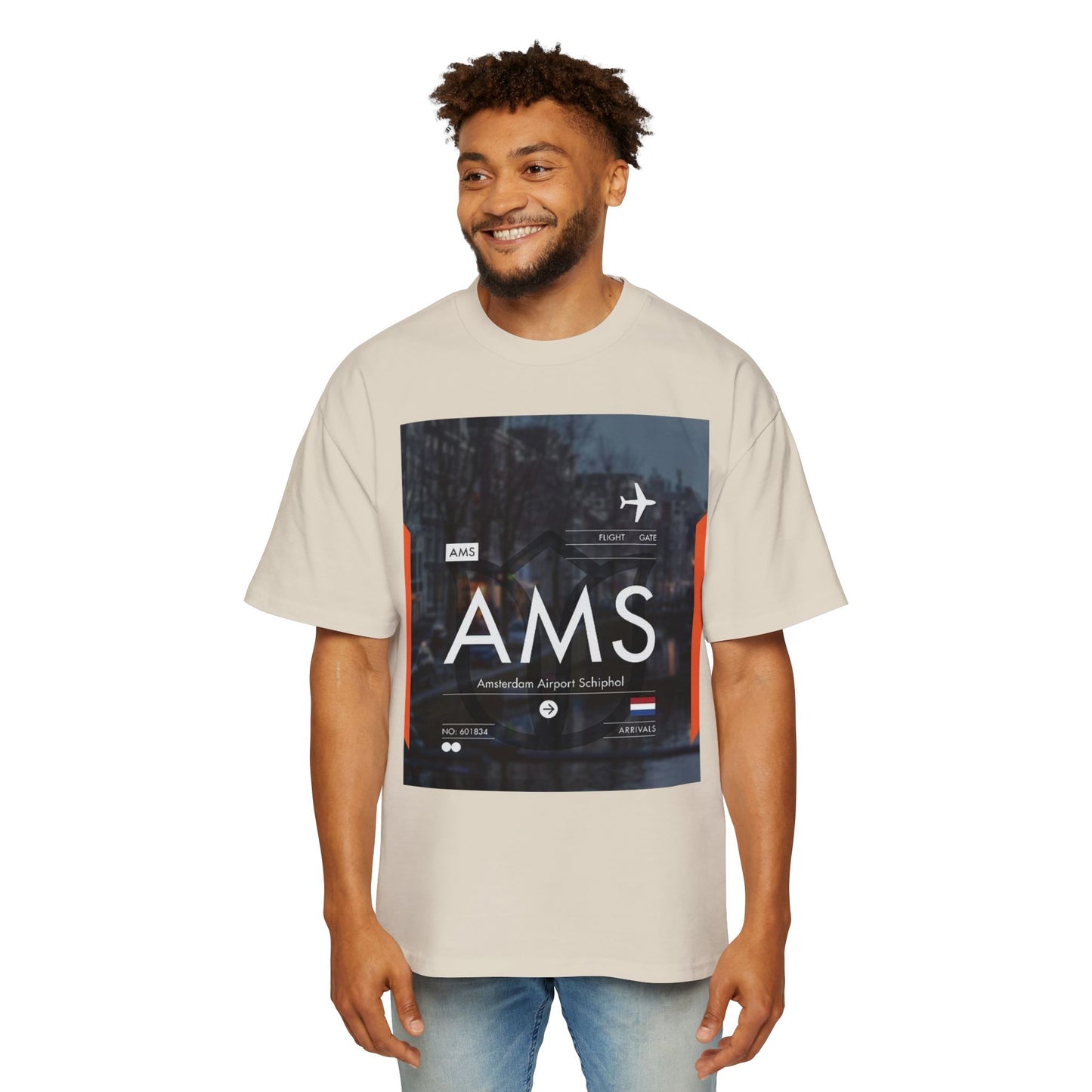 AMS Amsterdam Airport Tee — Travel-Inspired Graphic T-Shirt