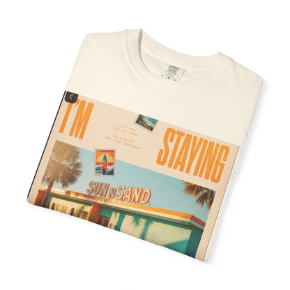 Weekend Staycation Vintage T-Shirt — "I'm Staying the Weekend" Retro Diner Design